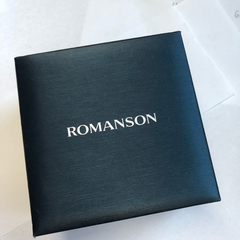ROMANSON Blue Watch Box with Warranty Booklet 4.5x4.5x3